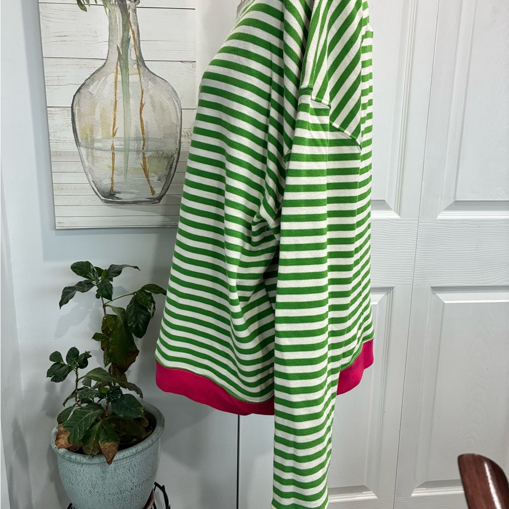 We The Free Green and Pink Striped Sweatshirt - Picture 4 of 7
